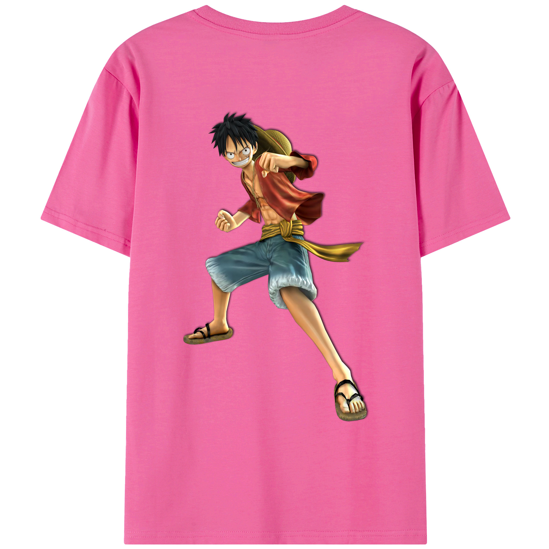 ワンピース モンキー・D・ルフィ ONE PIECE Monkey D. Luffy レディース半袖Tシャツ(バックプリント)